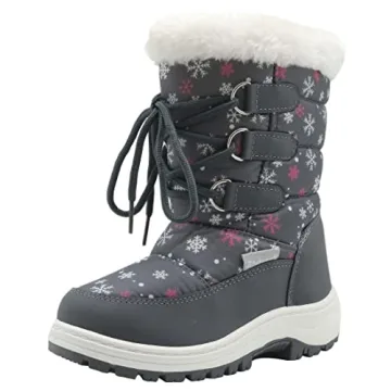 Apakowa Kids Girls Insulated Fur Winter Warm Snow Boots (Toddler/Little Kid)
