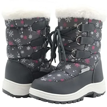 Apakowa Kids Girls Insulated Fur Winter Warm Snow Boots (Toddler/Little Kid)