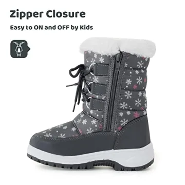 Apakowa Kids Girls Insulated Fur Winter Warm Snow Boots (Toddler/Little Kid)