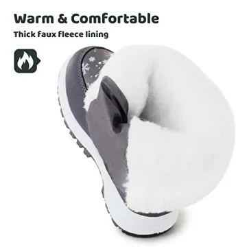 Apakowa Kids Girls Insulated Fur Winter Warm Snow Boots (Toddler/Little Kid)