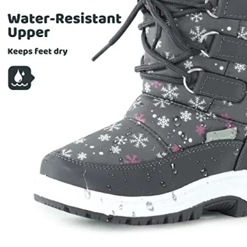 Apakowa Kids Girls Insulated Fur Winter Warm Snow Boots (Toddler/Little Kid)