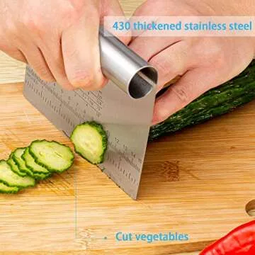 Pro Dough Pastry Scraper/Cutter/Chopper Stainless Steel Mirror Polished with Measuring Scale Multipurpose- Cake, Pizza Cutter - Pastry Bread Separator Scale Knife 2PCS