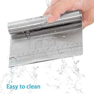 Pro Dough Pastry Scraper/Cutter/Chopper Stainless Steel Mirror Polished with Measuring Scale Multipurpose- Cake, Pizza Cutter - Pastry Bread Separator Scale Knife 2PCS