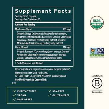 Gaia Herbs Everyday Immune Mushrooms&Herbs-Immune Support Supplement to Help Aid Overall Wellness* -...