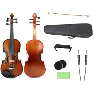 Yinfente 4/4 Electric Acoustic Violin | 5 String Maple Spruce Wood with Sweet Sound