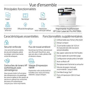 HP Color LaserJet Pro Multifunction M479fdn Laser Printer with One-Year, Next-Business Day, Onsite W...