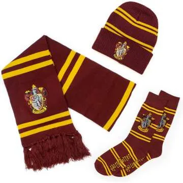 Harry Potter Knit Scarf Beanie Socks Gift Set