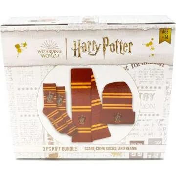 Harry Potter Knit Scarf Beanie Socks Gift Set