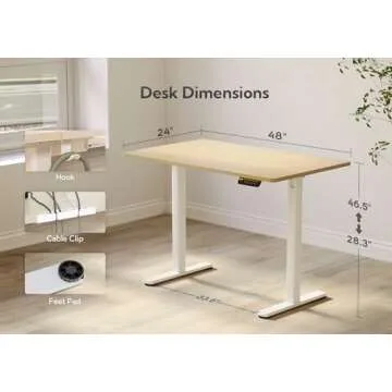 Claiks Adjustable Electric Standing Desk for Home Office