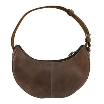 Heather's Leather Moon-Shaped Handbag for Women