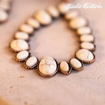 Rustic Couture's Western Turquoise Earrings Jewelry for Women Cowgirl Drop Country Oval Statement Dangle Large Jewelry RCE-1043WT