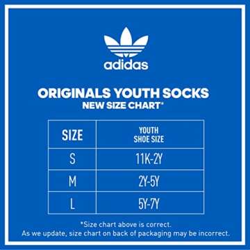 adidas Originals Kids-Boy's/Girl's Trefoil Cushioned Crew Socks (6-Pair), White/Better Scarlet/Black, Large