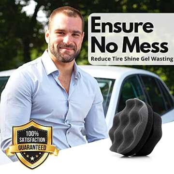 Cedar Industry Tire Shine Applicator – Durable Foam 3 Pack