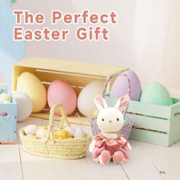 CUDDLE CORNER Bunny Stuffed Animal Organic Cotton Baby Plush Toy 7"