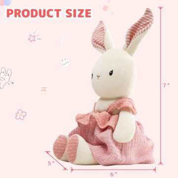 CUDDLE CORNER Organic Cotton Bunny Plush Toy for Babies