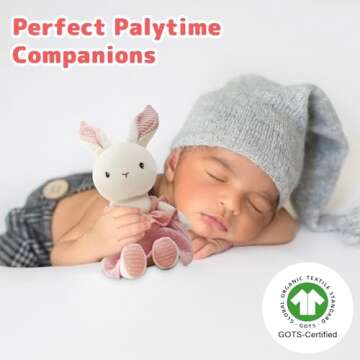 CUDDLE CORNER Organic Cotton Bunny Plush Toy for Babies