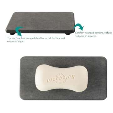 NiuYichee 2 PCS Bathroom Sink Vanity Trays(6.3 * 3.15inch), Diatomaceous Earth Coasters, Kitchen Soap Tray, Water Absorbing Stone Used for Hand Soap & Plants and Cosmetic Bottles in The Modern Home