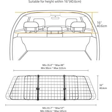 Adjustable Dog Car Barrier for SUVs - Amazon Basics