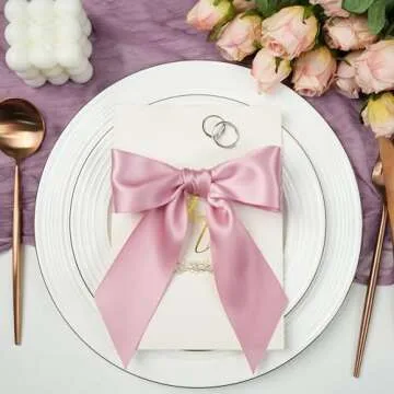 DINDOSAL Rose Pink Ribbon 2" Double Face Satin Ribbon Thick Dusty Rose Ribbon for Gift Wrapping Wedding Decor Bridal Bouquet Party Decorations DIY Crafts Diaper Cake Hair Bows - 25Yards