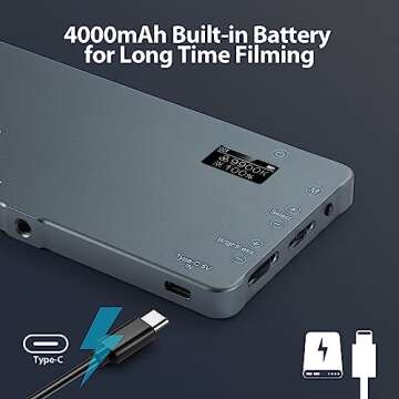 ENEGON 4000mAh Rechargeable Mountable Bicolor LED Video Light with Mini Panel for Professional DSLR Cameras | Photo Video Lighting Long Battery Life | Fits for iPhone Sony Canon Nikon Fuji Panasonic