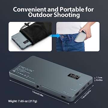 ENEGON 4000mAh Rechargeable Mountable Bicolor LED Video Light with Mini Panel for Professional DSLR Cameras | Photo Video Lighting Long Battery Life | Fits for iPhone Sony Canon Nikon Fuji Panasonic