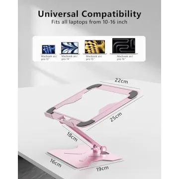 JCZT Adjustable Laptop Stand - Ergonomic & Foldable