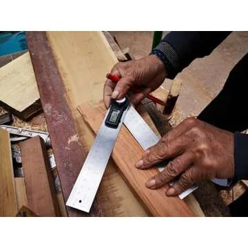 GemRed 82305 Digital Angle Finder GemRed Protractor Stainless steel 7inch 200mm (Black Button)