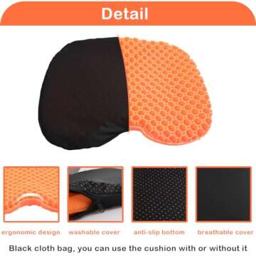 Wllead Orange Anti Slip Kayak Seat Cushion - Travel & Outdoor Comfort