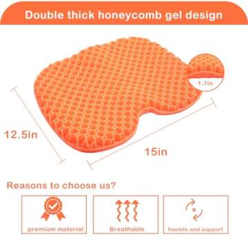 Wllead Waterproof Gel Kayak Cushion for Comfort