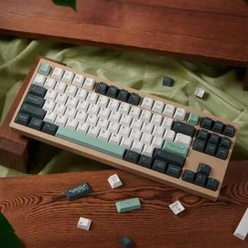 133 Keys Green Botanical PBT Keycaps Cherry Profile