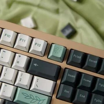 133 Keys Green Botanical PBT Keycaps Cherry Profile