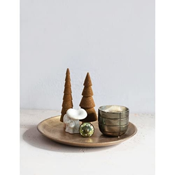 Creative Co-Op Round Decorative MDF Tray for Seasonal Charm