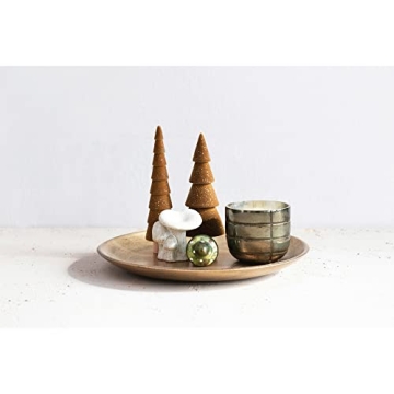 Creative Co-Op Round Decorative MDF Tray for Seasonal Charm