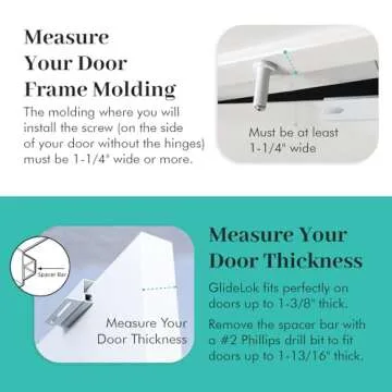 2 Pack – GlideLok Child Safety Door Top Lock | for Interior & Exterior Doors | Lock & Unlock from Both Sides | Stop Kids, Pets, Dogs & Cats from Opening Doors