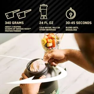 Optimum Nutrition Serious Mass, Weight Gainer Protein Powder, Mass Gainer, Vitamin C and Zinc for Immune Support, Creatine, Vanilla, 6 Pound (Packaging May Vary)