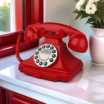 Corded Telephone, Retro Landline Phones for Home, Single Line Old Fashion House Phone with Loud Ring...