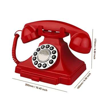 Retro Corded Telephone for Home Office with Loud Ringer