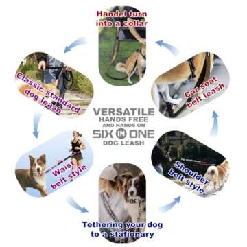 TSPRO Hands Free Dog Leash for Walking Running with Safety Car Seat Belt Shock Absorbing Bungee Leash with Padded Handle (Green)