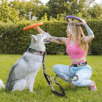 TSPRO Hands Free Dog Leash for Walking Running with Safety Car Seat Belt Shock Absorbing Bungee Leash with Padded Handle (Green)