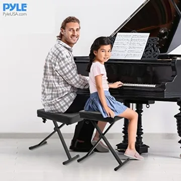 Pyle Adjustable Padded Keyboard Bench – Comfortable & Portable