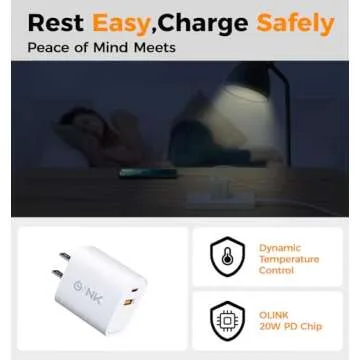 OLINK 20W Dual Port USB Charger for Fast & Efficient Charging