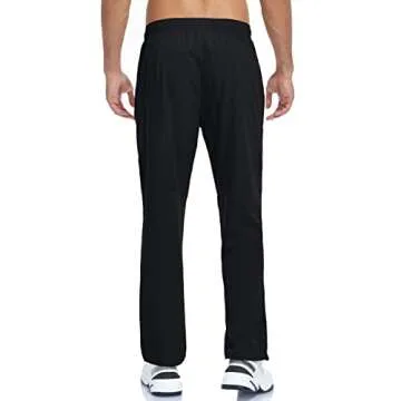 Sweatpants for Men Mens Athletic Workout Pants with Zipper Pockets Exercise Elastic Waist Summer Breathable Quick Dry Fit Jogging Pants for Men Black L