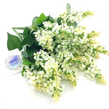 Guagb Artificial Fake Flowers Silk Plastic Plant Arrangement for Home Indoor Outdoor Garden Wedding ...