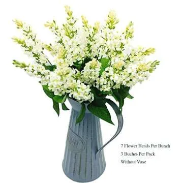 Guagb Artificial Fake Flowers Silk Plastic Plant Arrangement for Home Indoor Outdoor Garden Wedding Table Vase Decorations Faux Snapdragon Flower,3 Bouquets (White)