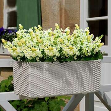 Guagb Artificial Fake Flowers Silk Plastic Plant Arrangement for Home Indoor Outdoor Garden Wedding Table Vase Decorations Faux Snapdragon Flower,3 Bouquets (White)