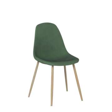GreenForest Velvet Dining Chairs Set of 4，Dining Kitchen Room Chairs, Mid Century Modern Upholstered Side Chairs with Metal Legs,Dark Green