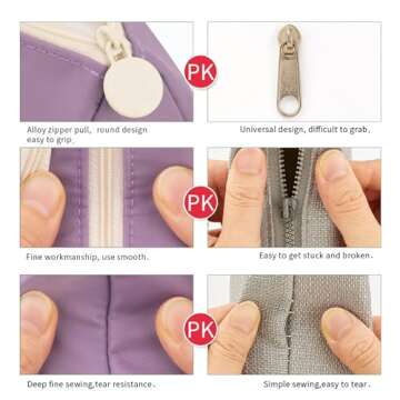 EASTHILL Pencil Case Large Capacity Pencil Pouch School Suppies Pen Case Simple Stationery College Office Organizer for Girls Adults - Purple