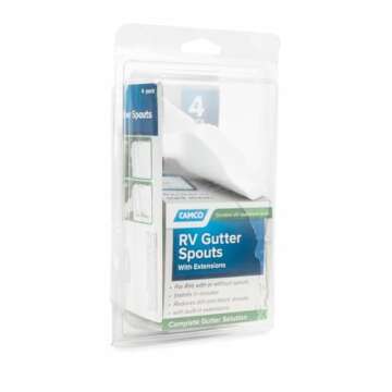 Camco RV Gutter Spouts with Extensions | Direct Rain Water Runoff Away from The RV | White (42134)