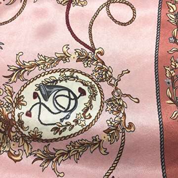 YOUR SMILE Silk Like Scarf Women's Fashion Pattern Large Square Satin Headscarf Head Dress (201)