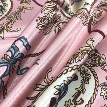 YOUR SMILE Silk Like Scarf Women's Fashion Pattern Large Square Satin Headscarf Head Dress (201)